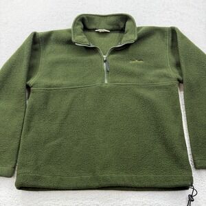 Vintage Green Gander Mountain Fleece Pullover 1/4 Zip Men's Size L USA